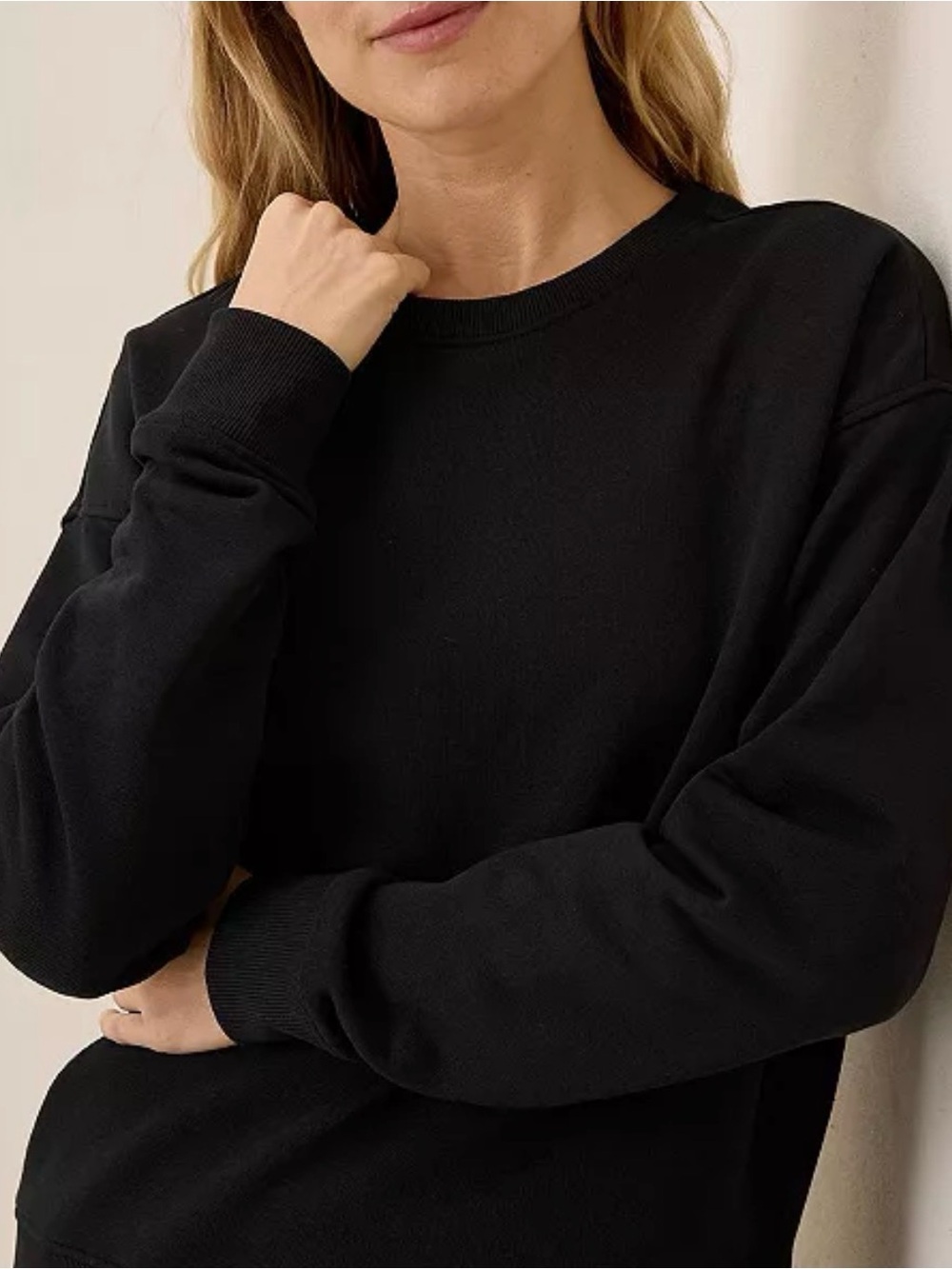 Pact Organic Cotton Fleece Sweatshirt Crewneck Black Cozycore Size Small